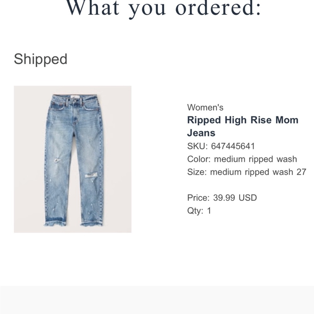Abercrombie & Fitch Women’s High Rise Mom Jeans
